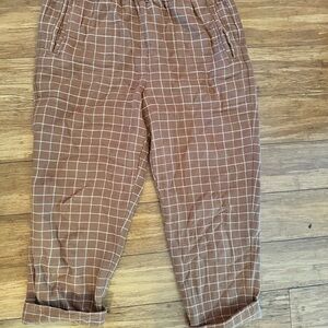 Madewell  Brown Plaid Joggers